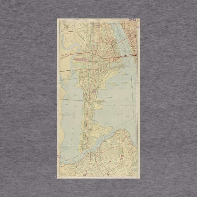 Vintage Map of Bayonne NJ (1912) by Bravuramedia